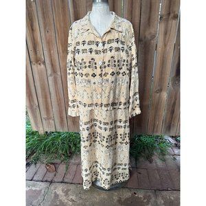 GARRON ARTSY 100% LINEN Sheath MAXI DRESS SHACKET SET M